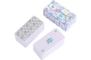 LINGJIONG Mahjong Cards 2023: Classic Chinese Tile Game - Waterproof, Portable, 136 Card Deck for All Ages