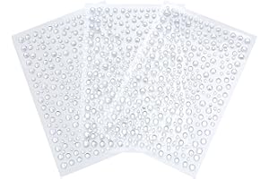 SAIZONE Strass autoadesivi,Adesivi Strass,Brillantini adesivi,Acrilico Glitter Strass Adesivi,per Brillantini Decorazione Fai da Te,Make-up,Viso,Unghie,3 Fogli Dimensioni Miste(975 Pezzi)