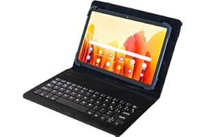 SILVER HT - Funda Universal Wave con Teclado para Tablets de 9 a 11 Pulgadas con Cable USB/C Negro