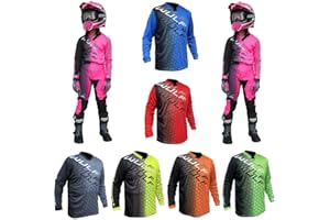 GENERIC Kids Motorbike Motocross Shirts, Wulfsport 2024 Junior Off Road Jersey, Mx Clothing Quad ATV Off Road Sports Enduro Kart Trials Child MTB BMX Dirt Bike Cub Wulf Racing Top
