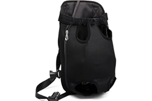 Tineer Pet Dog Carrier Backpack Respirant en Plein Air Voyage Chien À Dos Toile Jambes De Toile À l'avant Sac D'épaule Pet Sacs Animaux Durable Sac À Bandoulière (Medium; Chest(24cm-53cm), Noir)