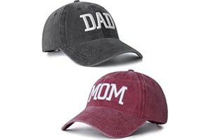 AEONDA Lot de 2 casquettes de baseball brodées réglables pour maman et papa, cadeau classique pour les parents, les couples, cadeau classique pour maman papa