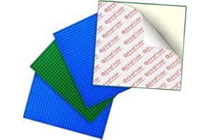 shineFinder 4 Plate Set Building Compatible With Lego Blocks, 25.5 x 25.5 cm, Peel and Stick Base for Table Top, Wall, Storage Box (2 Green + 2 Blue)