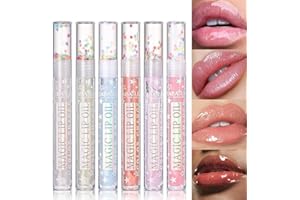 Petansy Shimmery Glitter Lip Gloss 6 Colors Liquid Lipstick Set Plumping Lip Oil | Syrupy gloss | Long Lasting | Moisturizing| High Shine | Lip Glow Set (A)