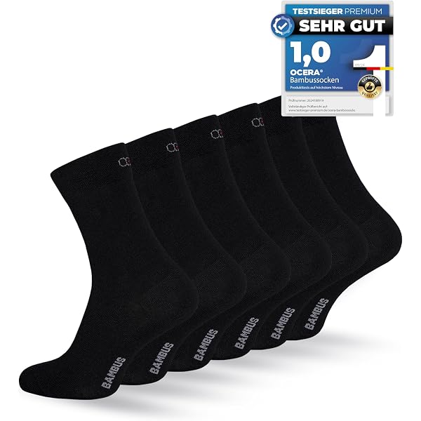 OCERA Bambus Socken – 6 Oder 12 Paar Set Für Damen & Herren, Atmungsaktiv & Geruchshemmend