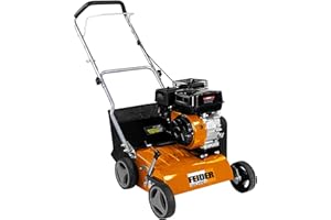 Feider – Scarificateur Thermique - Moteur 4 Temps 212 cm³ - Largeur de Travail 40 cm - bac de ramassage 30 L - Carter Acier - Hauteur de Travail réglable - Surface conseillée 2000 m² – FST212