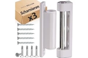 ANTE BELLUM Set di 3 cerniere per porta e finestra, per porte e finestre, per porte e finestre (3 cerniere, bianco)