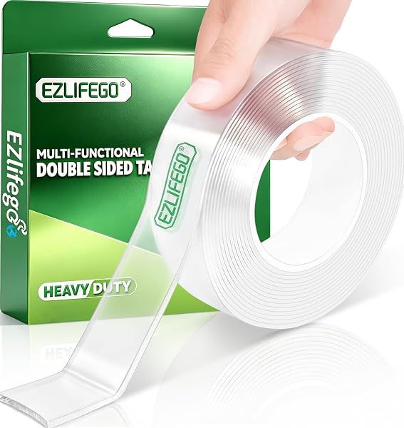 EZlifego Nano Double Sided Tape - Multipurpose Wall Tape Adhesive Strips Removable Transparent Tape,Washable Heavy Duty 