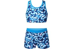 TiaoBug Conjunto Corto de Deportivos para Niñas Tanks Top y Pantalones Cortos de Deporte con Cintura Elástica Ropa de Deportiva Danza Gimnasia