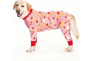 Oslueidy Tuta di Recupero per Cani dopo l'intervento Chirurgico,Tuta di Pigiama del Cane del Corpo Pieno Grande Medium Cane Recovery Onesie (Rot, 4XL)