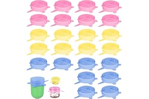 MARVOREM Coperchi in silicone estensibile cucina riutilizzabili ecologici Coperchi di latta per alimenti per animali domestici Coperchi per barattoli di vetro Coperchi in vetro (24 Pezzi)