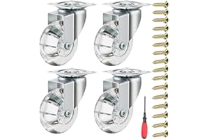 BAOLIHUI 4 Stück Möbelrollen 50MM Transportrollen Lenkrollen, Schwerlastrollen Rollen mit Anschraubplatte und Kugellager für Möbelrollen, Tragkraft 200KG