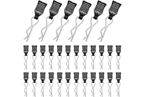 Coco Berming 30 Pièce Voitures Rc Goupille de Carrosserie, Clips Voiture Rc Clips avec Languettes Bent Springy R Pins pour Télécommandée Adapté à Plusieurs Échelles (Noir)