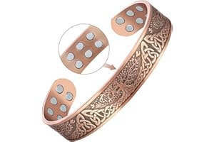Jeracol Kupfer-Magnetarmband für Damen und Herren,Lymphdrainage Reines Magnetfeldtherapie-Armband für Arthritis Karpaltunnel-Schmerzlinderung, einstellbare Größe mit Geschenkbox
