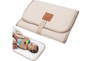 MONOZOZ Foldable Travel Changing Mat Foldable Changing Pad, Portable Baby Mat,Waterproof Comfortable Portable Diaper Pad Changing Mat,Diaper Mat with Magic Stickers for Trips Travel Tours