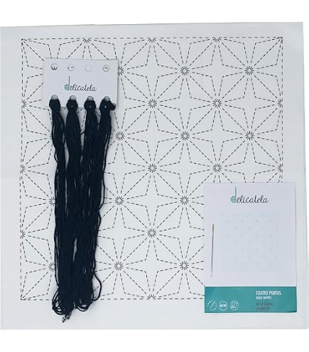 ORIGACH Set Di 3 Kit Sashiko Con Modello, Per Principianti E Adulti