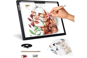 ELICE Tavolino Luminoso A4, Senza Fili, Funzionamento a Batteria, lightpad, 6 Livelli di luminosità, Lavagna Luminosa Ricaricabile per Diamond Painting, Schizzi, Pittura, Animazione, diserbo in Vinile