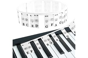 BHOULANDI Piano Keyboard Stickers, Removable Piano Keyboards Note Labels, Keys Music Notes Letter Label, Keyboard Letter Stickers, Piano Note Guide for Beginner Kids for 61/88 (88 Keys)