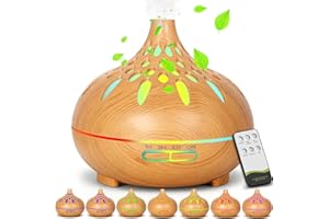 RDDAIPE 500ml Difusor Aceites Esenciales, Humidificador Ultrasónico y Difusor de Aromas, Difusor Aromaterapia con 7 Colores Led, Difusores de Aceites Esenciales Ambientador para Hogar, Oficina