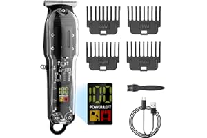 LOVPIS Tondeuse Cheveux Hommes, Tondeuse Barbe Homme Professionel, Rasoir Electriques Hommes Écran LED, Sans Fil Tondeuse Precision Rechargeable pour les Enfant et la Famille