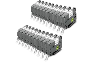 Pristar 20x Compatible para Brother P-touch 12mm Cinta para Tze-231 Tze231 Tze Etiquetas, para Brother P-Touch PT-H100R PT-H105 PT-H100LB H110 H107B D400 D210 E100 D600VP 1000 1010 H105 H100LB H100R