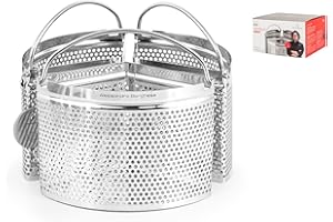 H&H Alessandro Borghese – Cestello in Acciaio Inox a 3 Spicchi, Ø18 cm, Design Elegante, Lavabile in Lavastoviglie, Linea Il Lusso della Semplicità