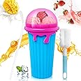 Slushy Cup, Quick Frozen Slushy Maker Cup Silicone Squeeze Cup Smoothies Slush Ice Cream Maker for Family DIY Homemade (Blue)
