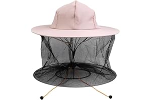 POMUROM Chapeaux d'apiculture Ronds avec Voile, Protection pour Apiculteur, Chapeau d'apiculteur Respirant, Protéger le Visage Complet, Tête et Cou, Parfait pour l'apiculteur débutant, Extérieur
