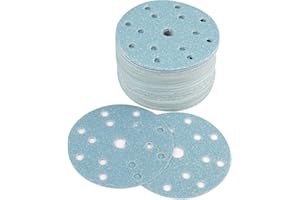 FASTPLUS 100PCS 150mm Sanding Discs, 6 Inch15 Holes Sanding Disc Pads, 80 Grit Hook and Loop Sanding Disc Professional Orbital Sander Discs for Random Orbital Sander