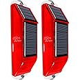 Epyz Solar Strobe Warning Light Magnetic LED Warning Lamp Super Bright IP54 Waterproof Barricade Construction Safety Road Signs Flashing Traffic Lights[ Pack of 2, Red Flashing ]