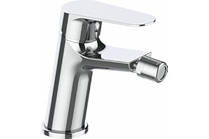VALAZ Grifo Bidet Cromado | Grifo Monomando Lavabo, Mezclador Agua Fría y Caliente, Ahorro de Agua | Instalación Facil y Rápida | Bidet para WC Inoxidable, Latón, Elegante, Redondo, Serie Pisuerga