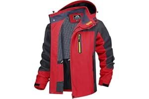 TACVASEN Herren Outdoorjacke Wasserabweisend Wanderjacke Leicht Übergangsjacke Funktionsjacke Trekkingjacke mit Abnehmbarer Kapuze
