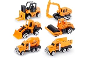 ZHUPORN Lot de 6 Véhicules de Construction en Métal Moulé sous Pression, Véhicules de Chantier en Métal, Engins de Chantier Jouet, Voiture Jouet Enfants, Cadeau Jeu Educatif, Pour les Enfants Plus de 3 ans