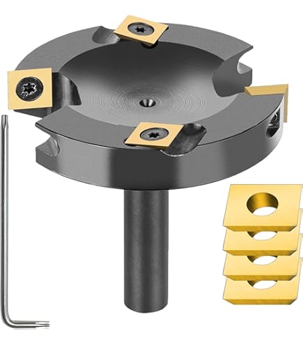 BALUGAEA Vlakfrees voor bovenfrezen met 8 mm schacht – 40 mm snijdiameter – uitgerust met 4 verwisselbare hardmetalen messen 10,5 x 10,5 mm, frees voor vlakfrezen, groeffrezen en randfrezen BALUGAEA Vlakfrees voor bovenfrezen met 8 mm schacht – 40 mm snijdiameter – uitgerust met 4 verwisselbare hardmetalen messen 10,5 x 10,5 mm, frees voor vlakfrezen, groeffrezen en randfrezen