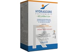 Hydrascore - Boisson de Récupération Fruits Rouges - 6 Sachets - Peu de Sucres - Boisson Hypotonique Energétique - Running, Trail, Vélo - Hydratation - Électrolytes BCAA Hydratation - H1020