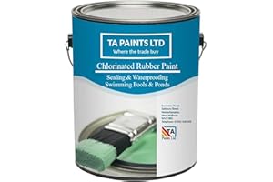 T A Paints Ltd Chlorinated Rubber Swimming Pool Paint For Concrete, Primed Fiberglass, Brick & Stone Excellent waterproofing and chemical protection (5L Blue BS 20 E 51)