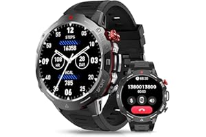 AVUMDA Smartwatch Uomo 1,52'' HD Smart Watch Militari Orologio Fitness Chiamate Bluetooth Rispondi/Effettua Chiamate con Cardiofrequenzimetro SpO2 Contapassi Monitoraggio del Sonno 120 Modalità Sport