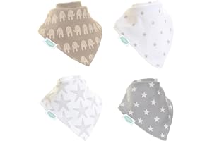 Ziggle - Bandana Dribble Bibs - Cotton Front Baby Bibs Newborn to 24 Months - Newborn Baby Gifts - Bibs For Comfortable Kids