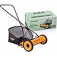 Sharpex 16-Inch Reel Manual Push Lawn Mower for Garden with 27 Liters Grass Catcher | Classic Push Grass Cutter Machine for Small to Medium Gardens | Not Recommended for Mowing Carpet Lawn (Yellow)