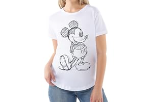 Cotton Soul Mickey Mouse - Mickey Sketch - Ladies Fashion T-Shirt