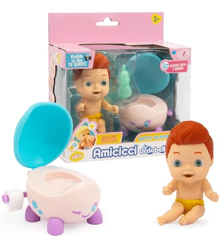 Amicicci Pipo Puppen – 5 Interaktive Babypuppen Mit Pinkel-Funktion, Abnehmbarer Windel & Lustigen Gesichtsausdrücken
