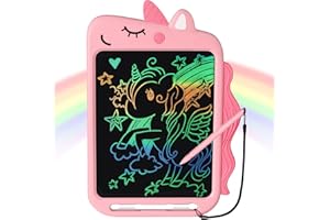 ScriMemo Toys for 3-6 Years Old Girls Boys, Unicorn LCD Writing Tablet 10 Inch Drawing Pad Girl Toys for 3 4 5 6 Year Old Girls Gifts, Educational Learning Birthday Gift for 3-9 Years Old Kids (Pink)