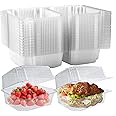 Surflyee 50 Individual Cake Slice Boxes, 7.3 Inch Food Containers for Muffin, Salad, Biscuit, Perfect for Birthday Party, Wedding, Cake Shop