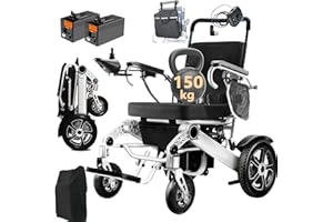 ‎WEYRAL WEYRAL Elektrorollstuhl Faltbar, mit Hecksteuerung, 51cm Sitzbreite Elektrischer Rollstuhl Faltbar, 2 * 12AH Elektrorollstuhlfür ältere Menschen, 40KM + Fahrstrecke elektrorollstuhl bis 150 kg