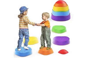 MINENICE MINENIC Balance Stones per bambini, Stepping Stones per bambini, Balance Training per bambini, Anti-Slip Stacking Stones per bambini, Giocattolo sensoriale per uso interno ed esterno