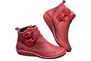 Generisch Stivaletti da donna per autunno e inverno, in pelle PU, impermeabili, comodi, antiscivolo, medievali, da ciclismo, da donna, traspiranti, morbidi