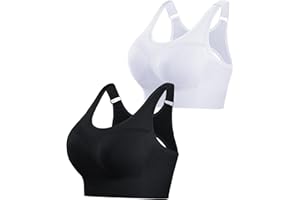 Litherday Women's Sports Bra High Impact Adjustable Strap Seamless Sports Bras Removable Padding Yoga Gym Running Workout Crop Top