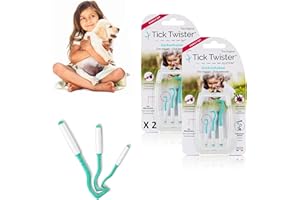 TICK TWISTER Tire Tique pour Chien, Chat et Humain (Set de 3 Tailles - Vert) - Retrait Facile, Rapide et sans Douleur – Pince à Tique avec Boîte de Rangement - Fabriqué en France (2 Sets)