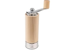 PEUGEOT - Isen u'Select 18 cm Salt Mill - 6 Predefined Grind Settings - Powdered Salt Innovation, Zirlion Mechanism - Natural PEFC-Certified Beechwood and Stainless Steel - Made in France