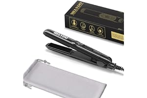 MELYDO Mini Hair Straighteners, Ceramic Mini Straightener for Short Hair/Bangs, Travel Hair Straighteners Dual Voltage, UK Plug(Black)